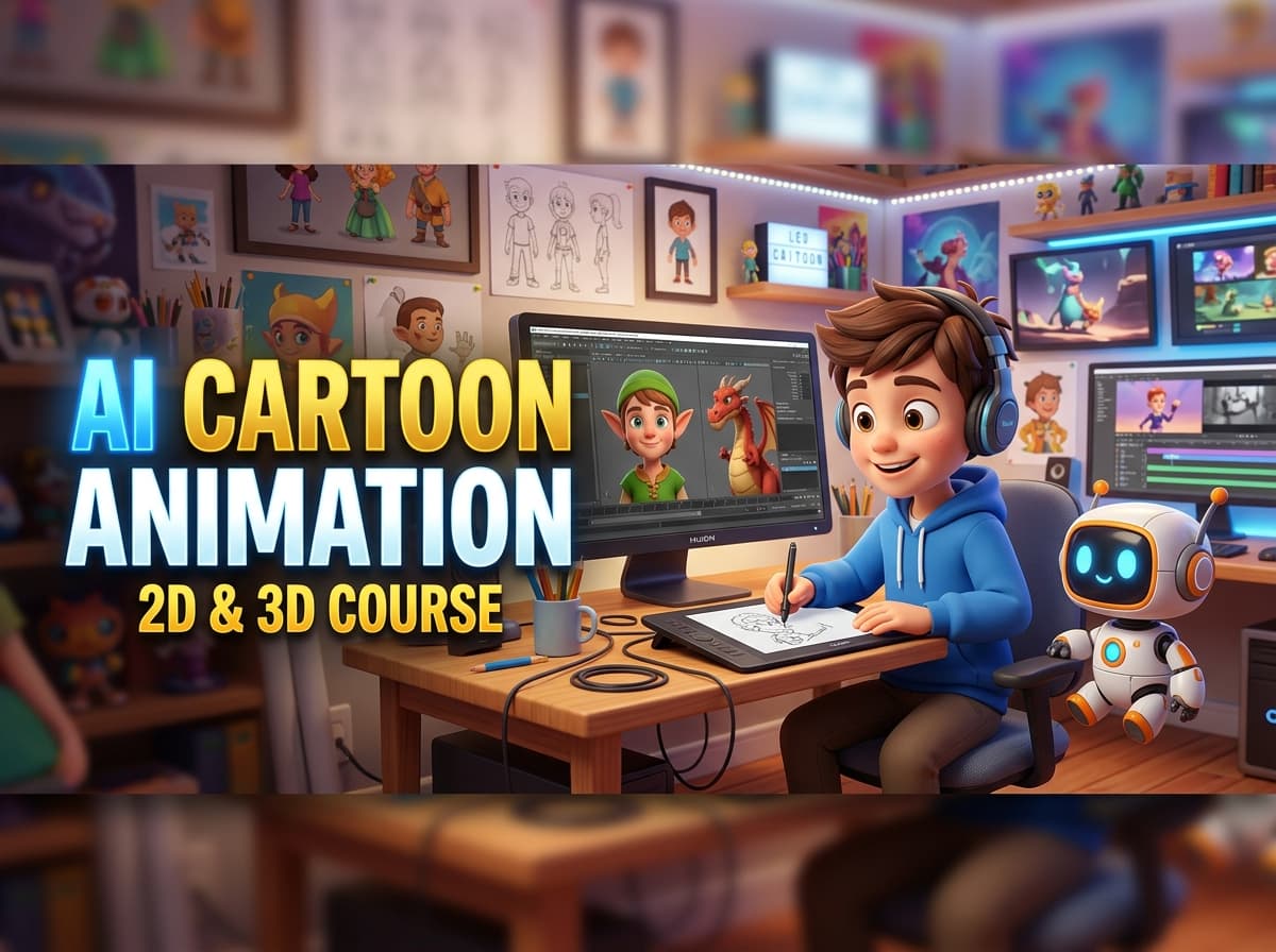 AI Cartoon Animation 2D & 3D Course